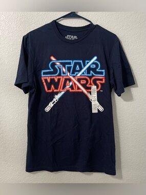 Hybrid Apparel Star Wars Navy Graphic Tee with Red & Blue Accents